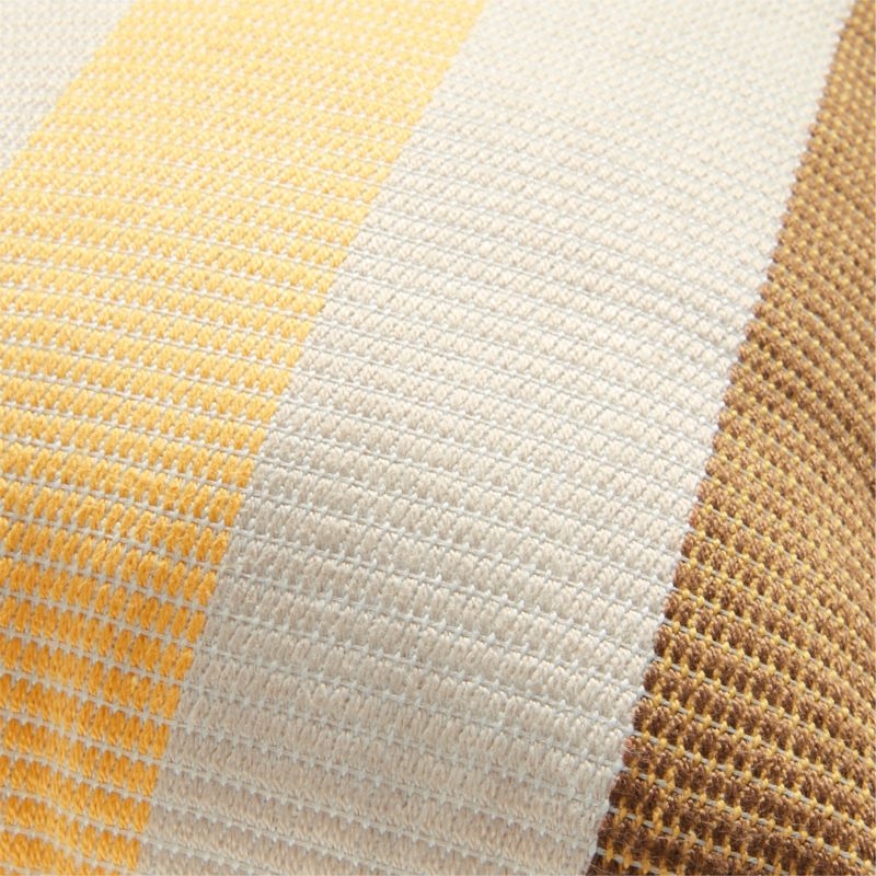 Tonal Textured Stripes 22"x15" Mustard Yellow Indoor/Outdoor Throw Pillow - Image 2