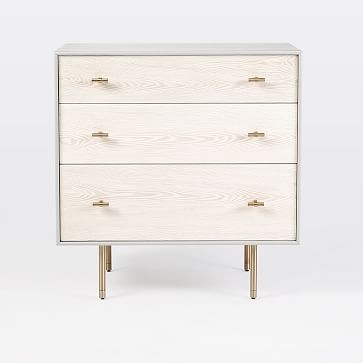 Modernist (32") Wood + Laquer 3-Drawer Dresser Winter Wood - Image 2