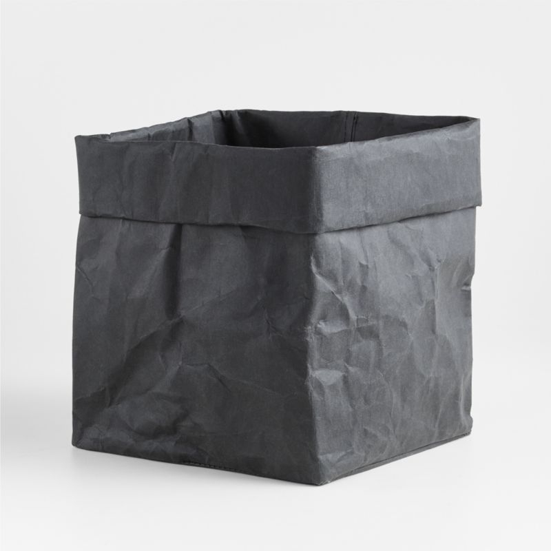Blaine Grey Washable Paper Cube Bin - Image 4