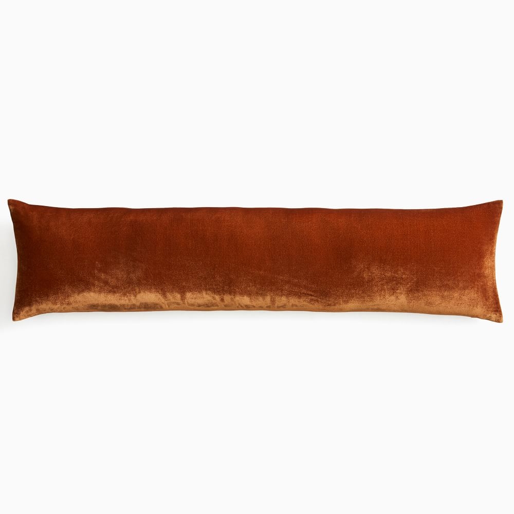 Lush Velvet Pillow Cover, 12"x46", Copper - Image 0