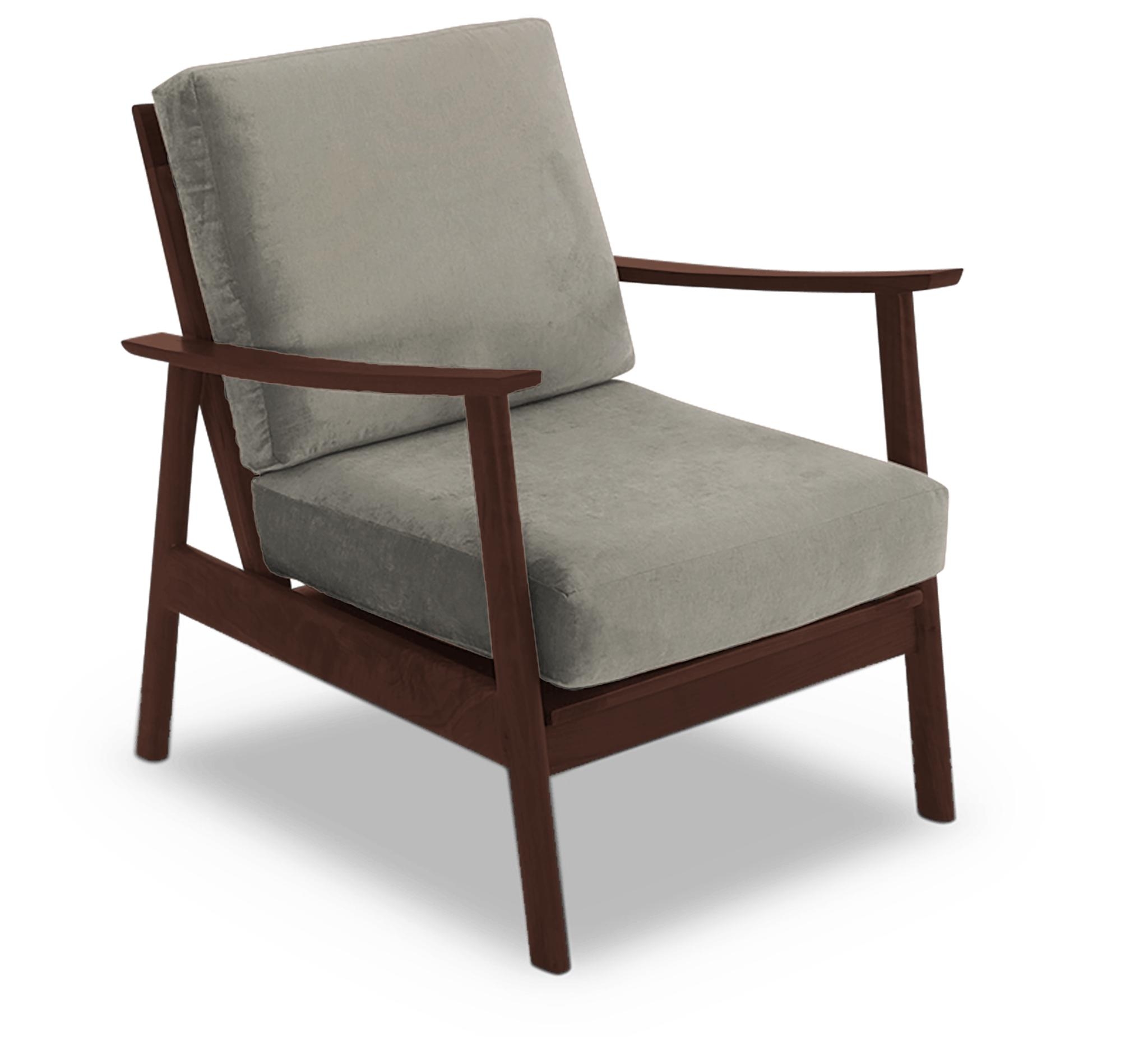 Gray Paley Mid Century Modern Chair - Nico Ash - Walnut - Image 1