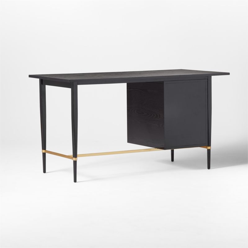 Connoisseur Ebonized Wood Desk with Drawers - Image 6
