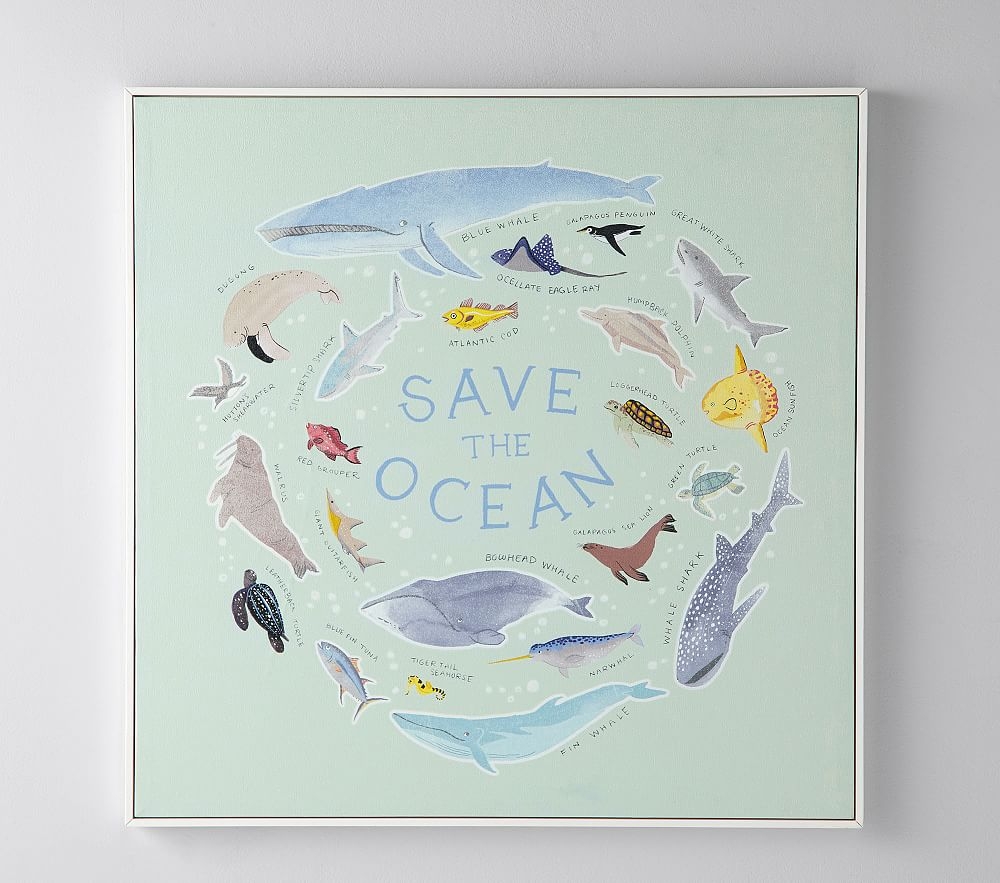 Save The Ocean Glow-in-the-Dark Wall Art - Image 0