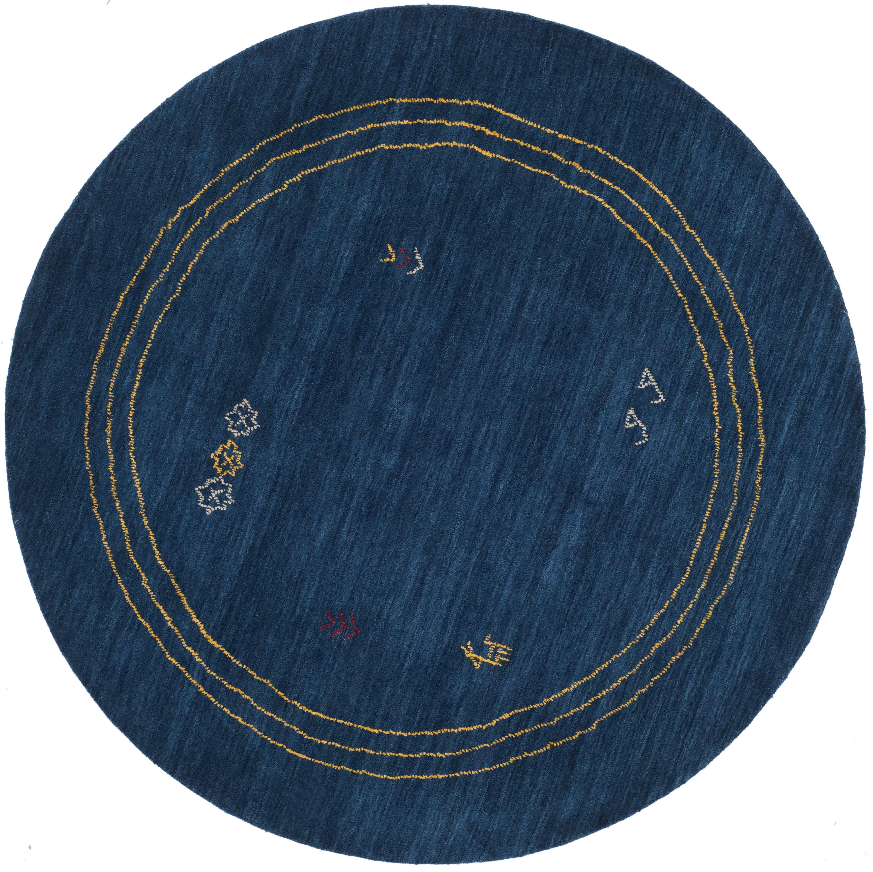 Arlo Home Hand Loomed Area Rug, HIM588A, Blue/Multi,  6' X 6' Round - Image 0