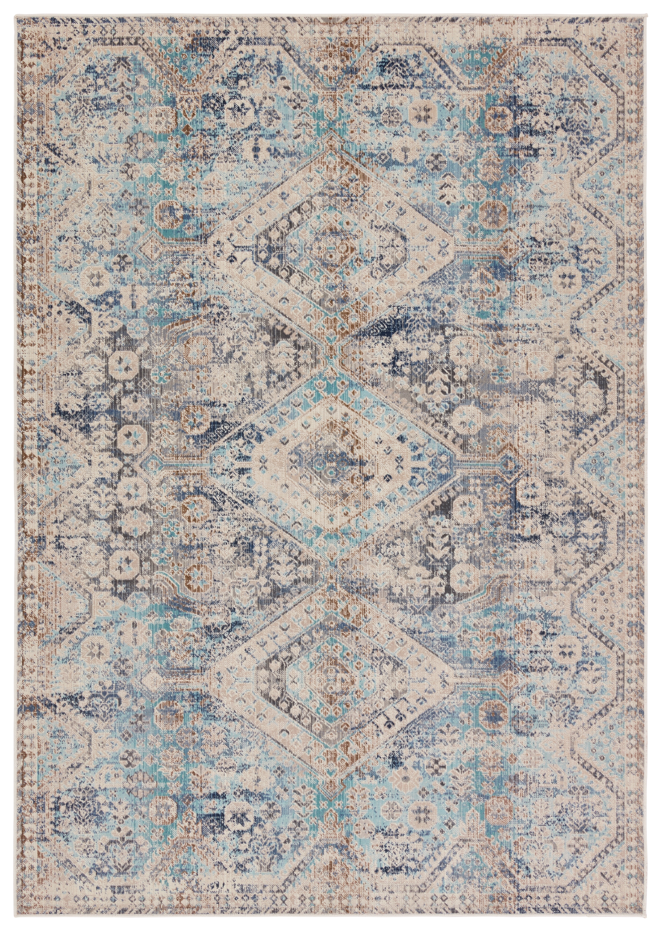 Vibe by Marquess Indoor/Outdoor Medallion Blue/ Gray Area Rug (9'X12') - Image 0