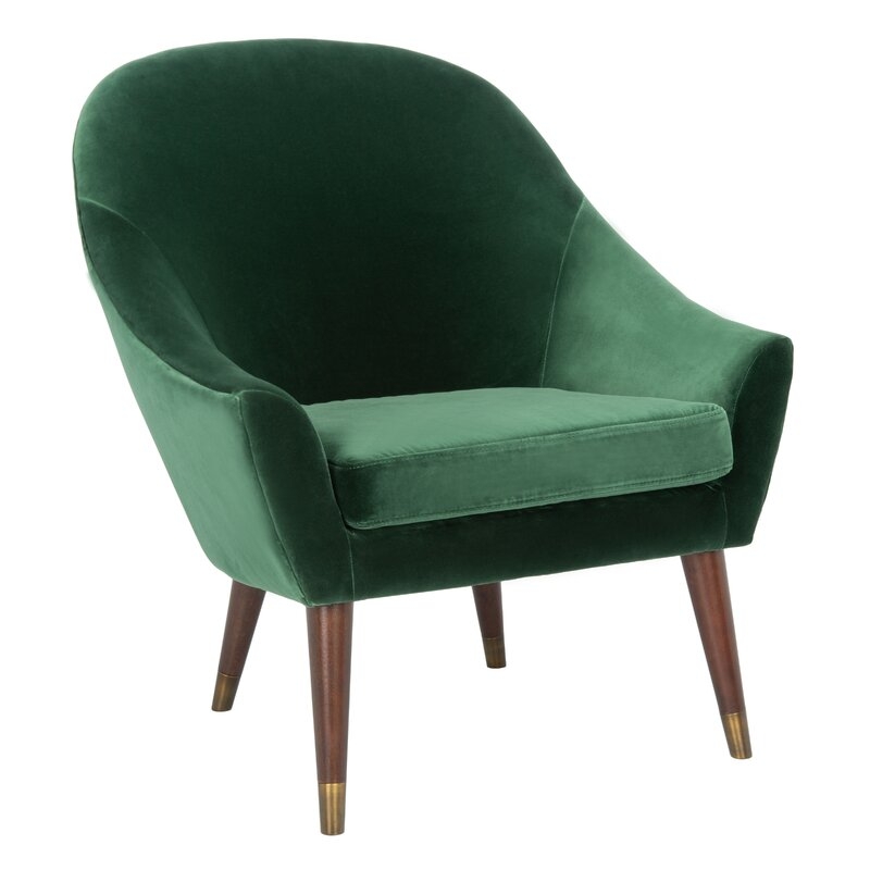 Safavieh Couture Jayana 30.3" W Faux Leather Armchair Fabric: Forest Green - Image 0