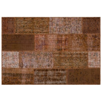 One-of-a-Kind Etienne Hand-Knotted 1960s Turkish Brown 3'11" x 5'9" Area Rug - Image 0