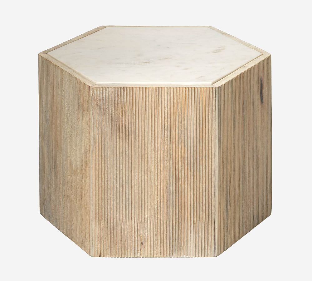 Montclair Marble Hexagon Accent Table, 14" - Image 0