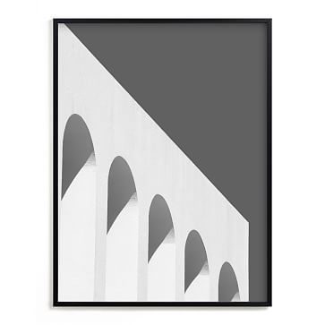 Minted Arches In Black And White, 18X24, Full Bleed Framed Print, Black Wood Frame - Image 2