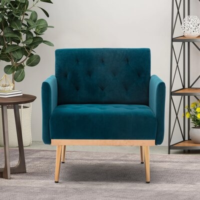 31.1'' Wide Tufted Velvet Round Arms Accent Chair - Image 0