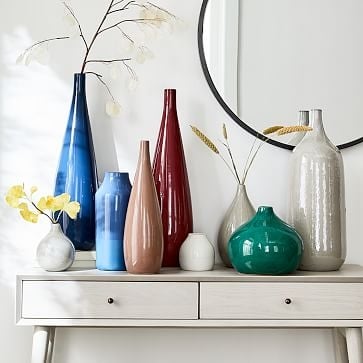 Bright Ceramicist Vase, Medium Teardrop, Coral - Image 1