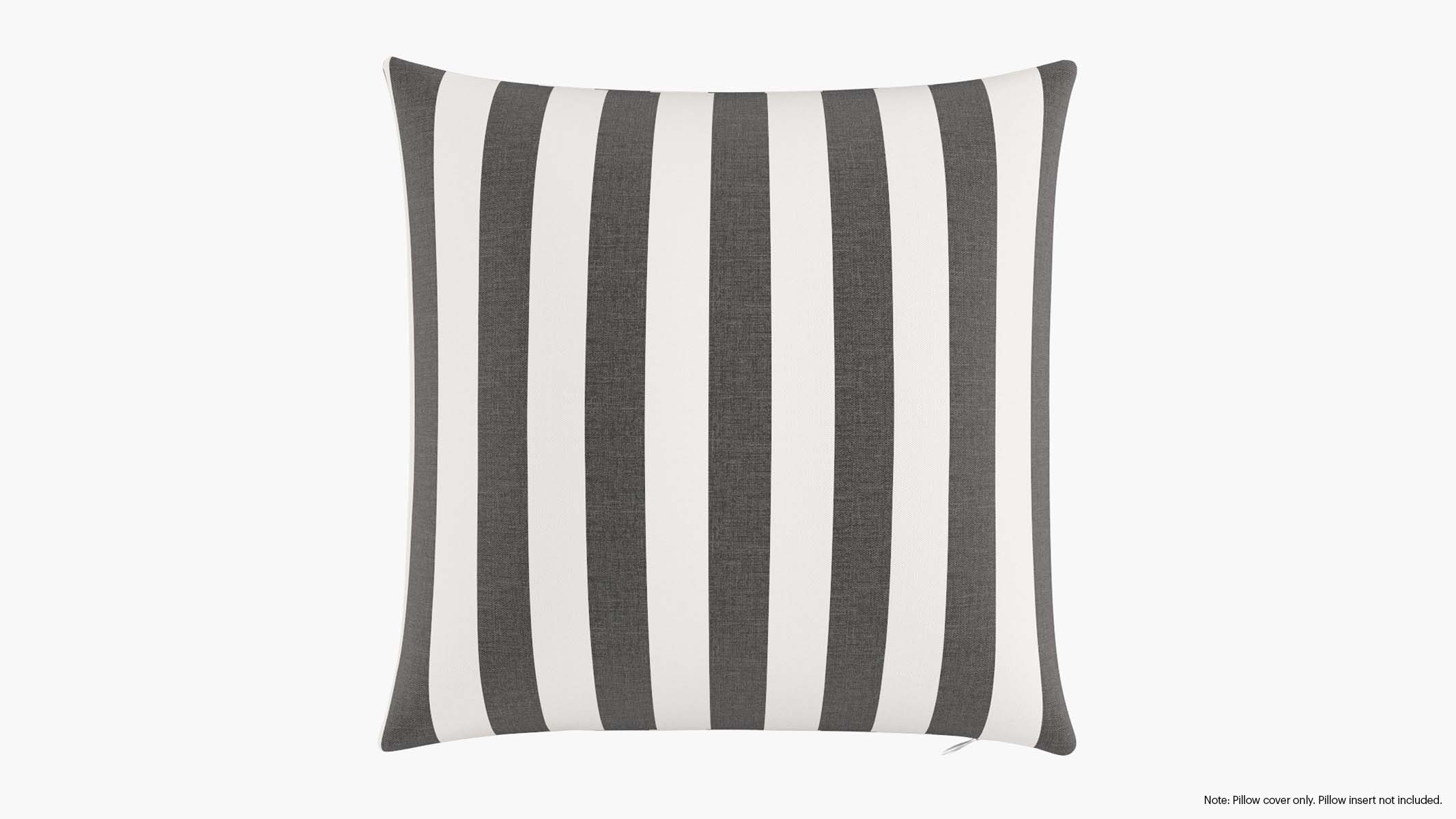 Throw Pillow Cover 20", Ink Cabana Stripe, 20" x 20" - Image 0
