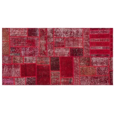 One-of-a-Kind Jevale Hand-Knotted 1960s Turkish Dark Pink 2'7" x 5' Area Rug - Image 0