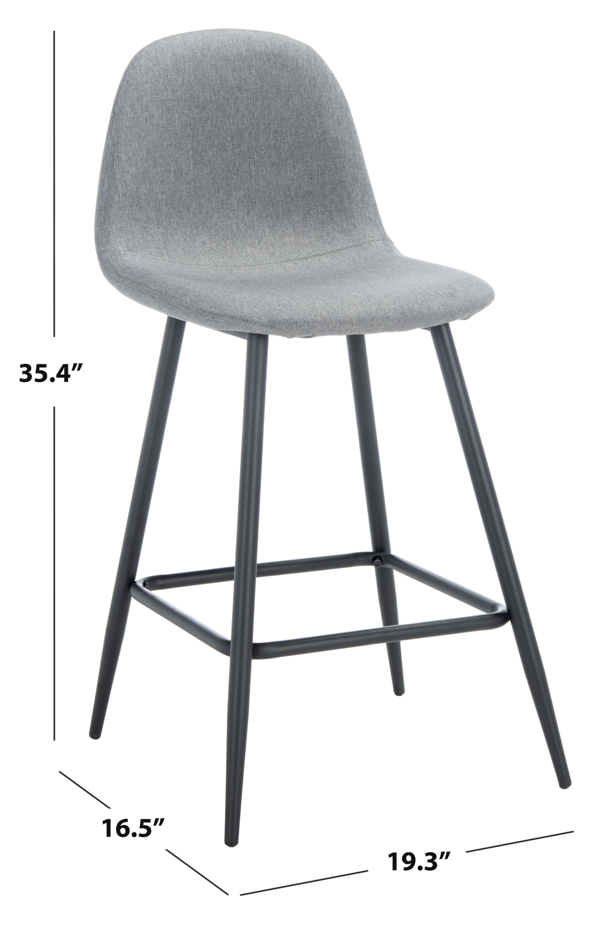 Travis Counter Stool - Dark Grey / Black - Safavieh - Image 7