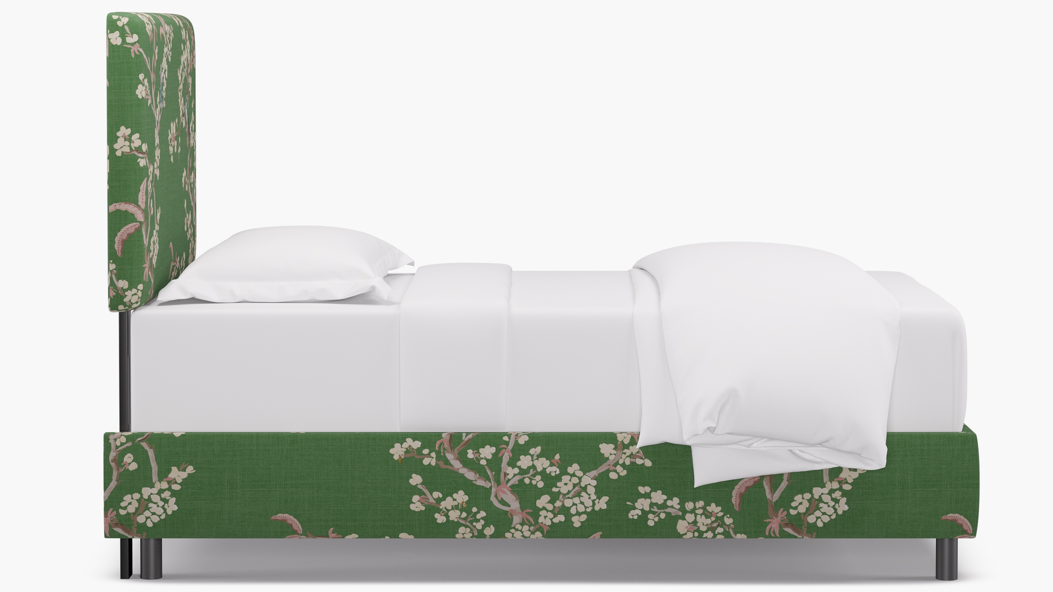 Square Back Bed, Jade Cherry Blossom, Twin - Image 2