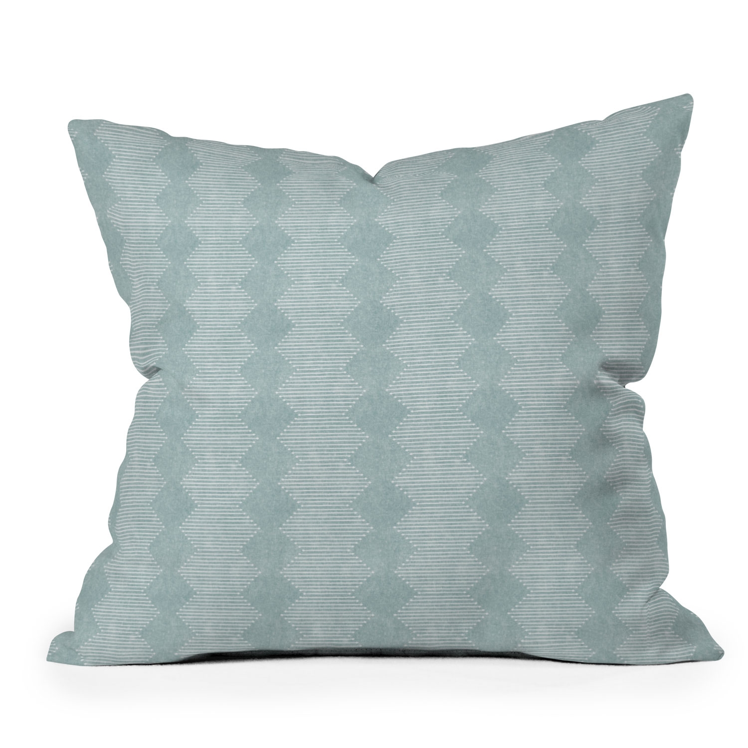 Diamond Mud Cloth Dusty Blue by Little Arrow Design Co - Outdoor Throw Pillow 16" x 16" - Image 0