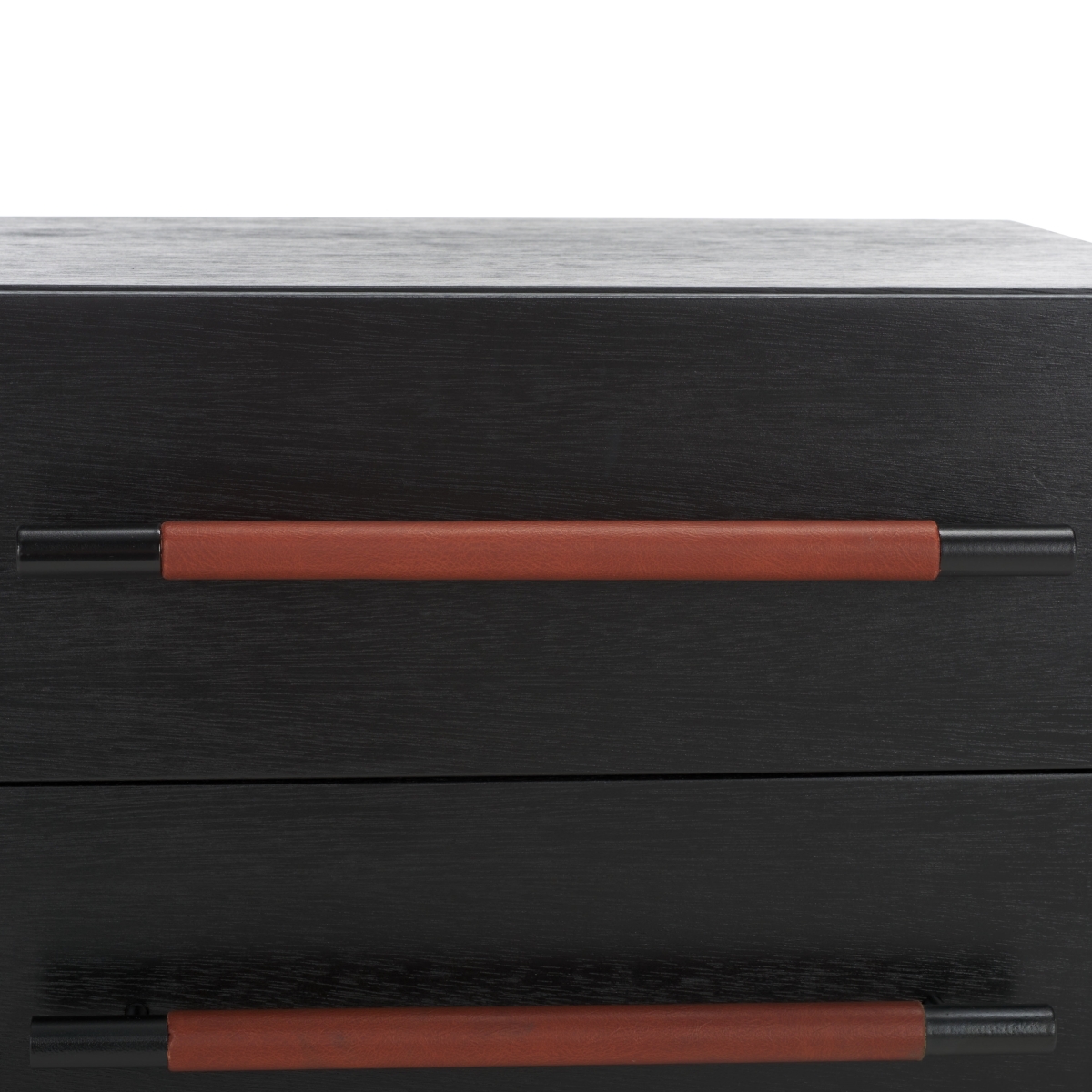 Tiona 2 Drawer Nightstand - Black / Brown - Safavieh - Image 3