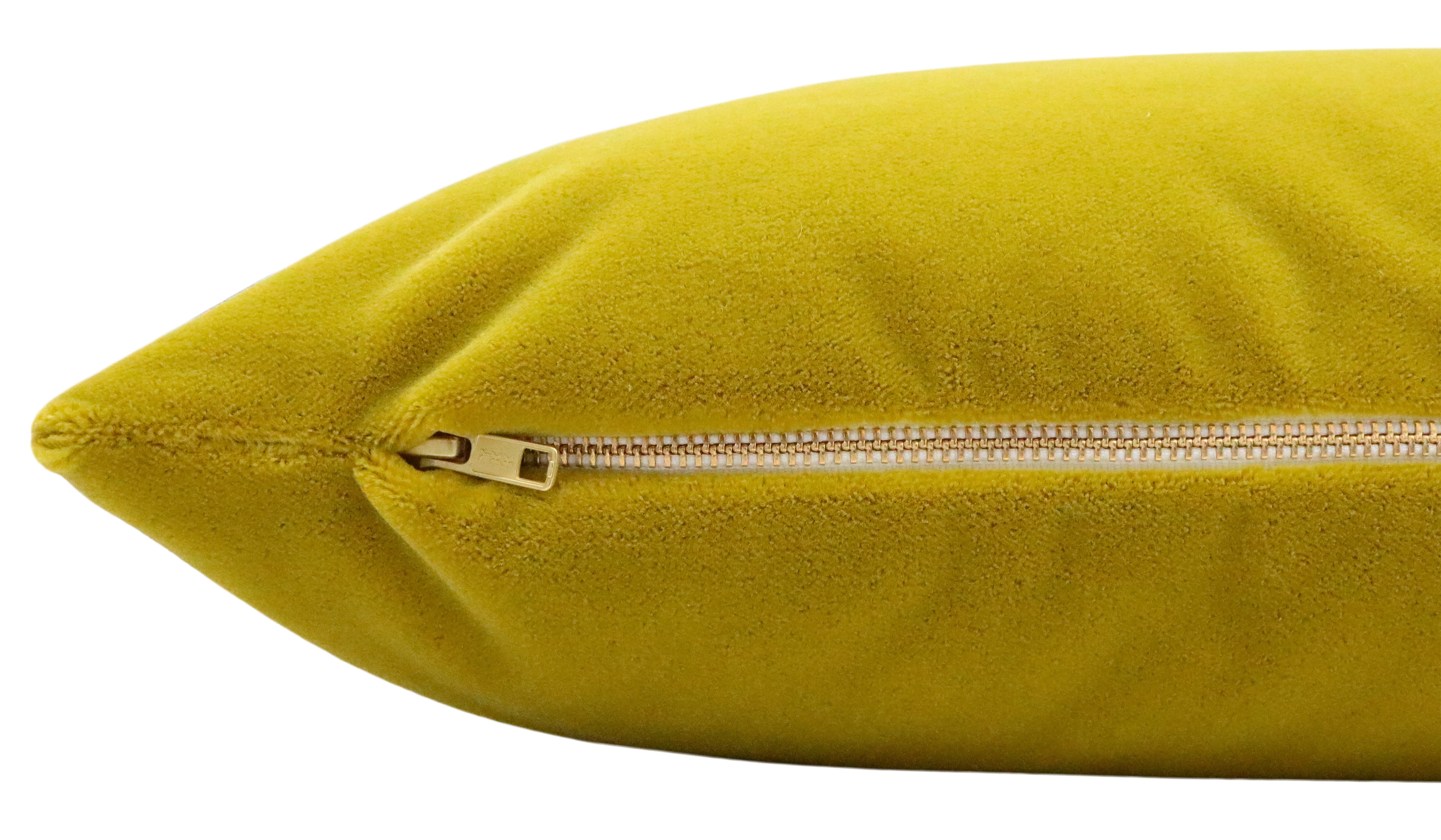 THE XL LUMBAR :: MOHAIR VELVET // CHARTREUSE - SAMPLE 4" X 4" - Image 3