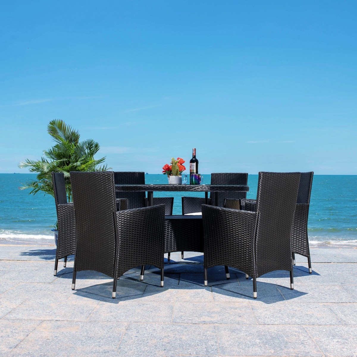 Challe Dining Set - Black/White - Safavieh - Image 9