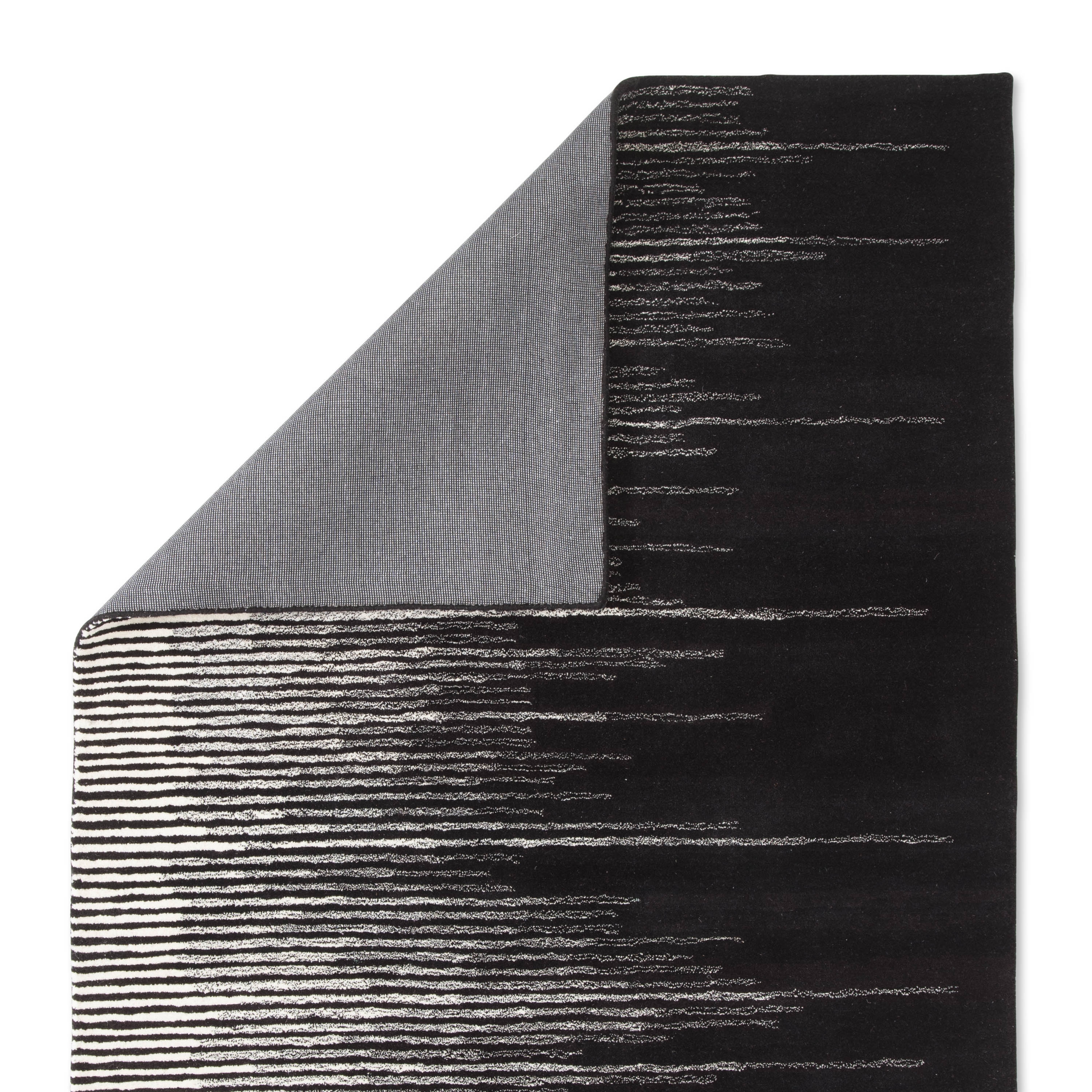 Tabo Handmade Stripe Black/ Cream Area Rug (9' X 12') - Image 2