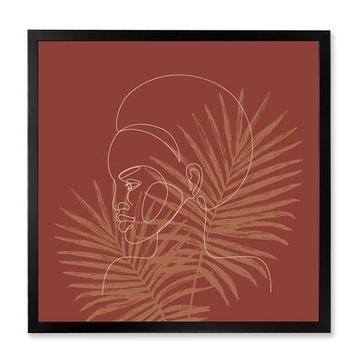Sillhouette Of African American Girl On Palm Leaves - Modern Canvas Wall Art Print FDP35807 - Image 0