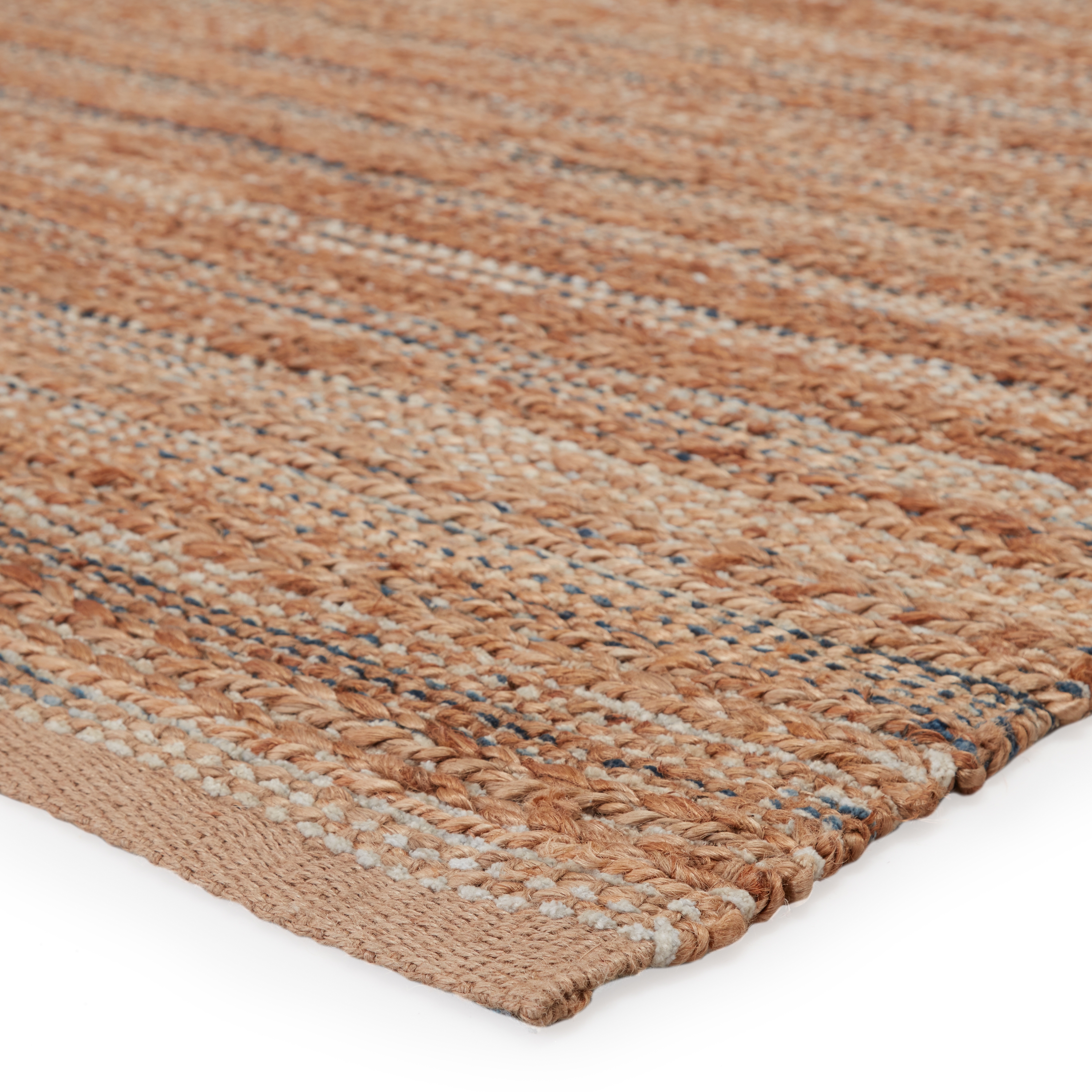 Canterbury Natural Solid Beige/ Blue Runner Rug (2'6"X9') - Image 1