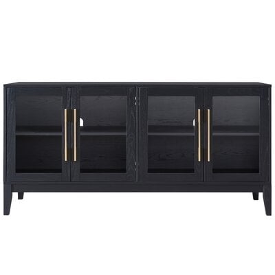 Modern Style Entryway Cabinet, Classic Black, 60" - Image 0