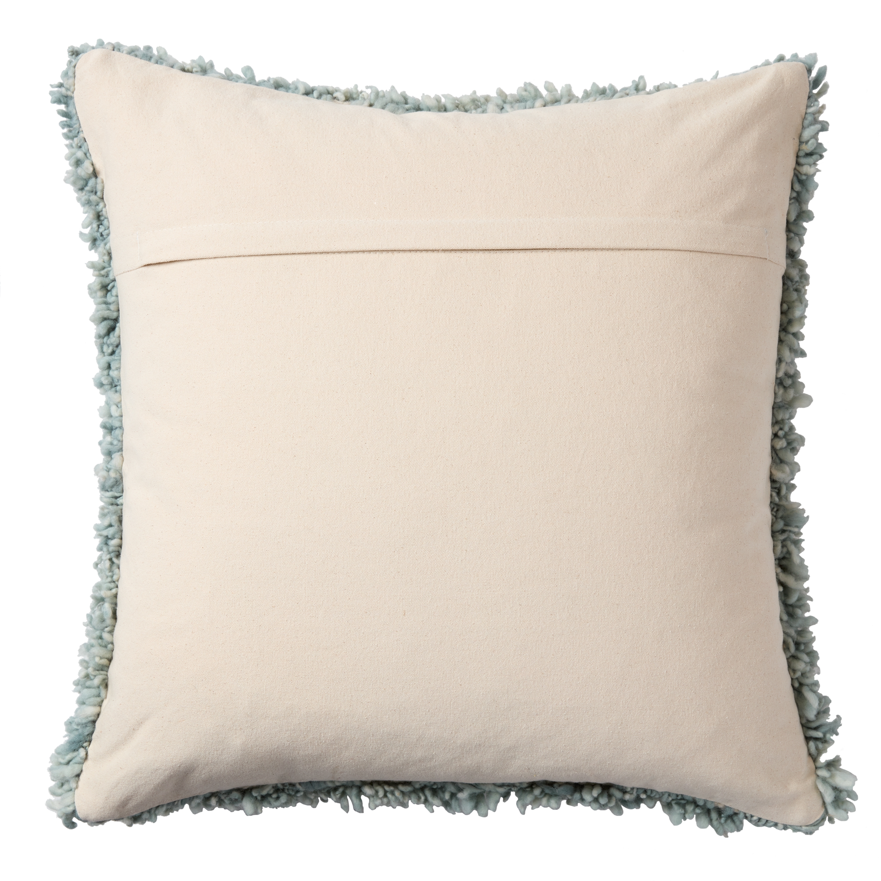 Faustine MNT03 Handmade Solid Gray And Cream Pillow Cover (24") - Image 1