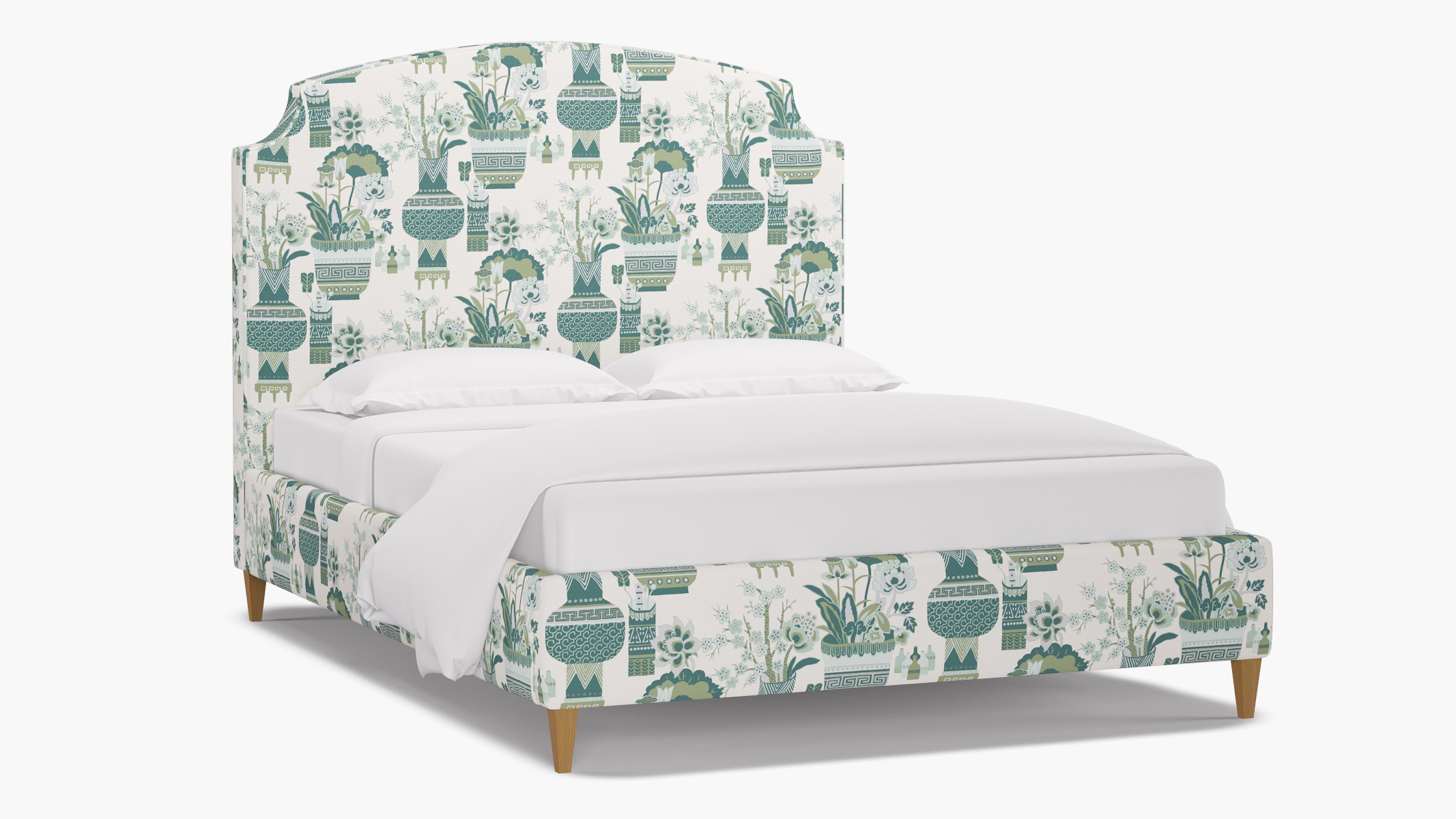 Cove Bed, Pistachio Kan-Shie, Natural Square Tapered Leg, Twin - Image 1