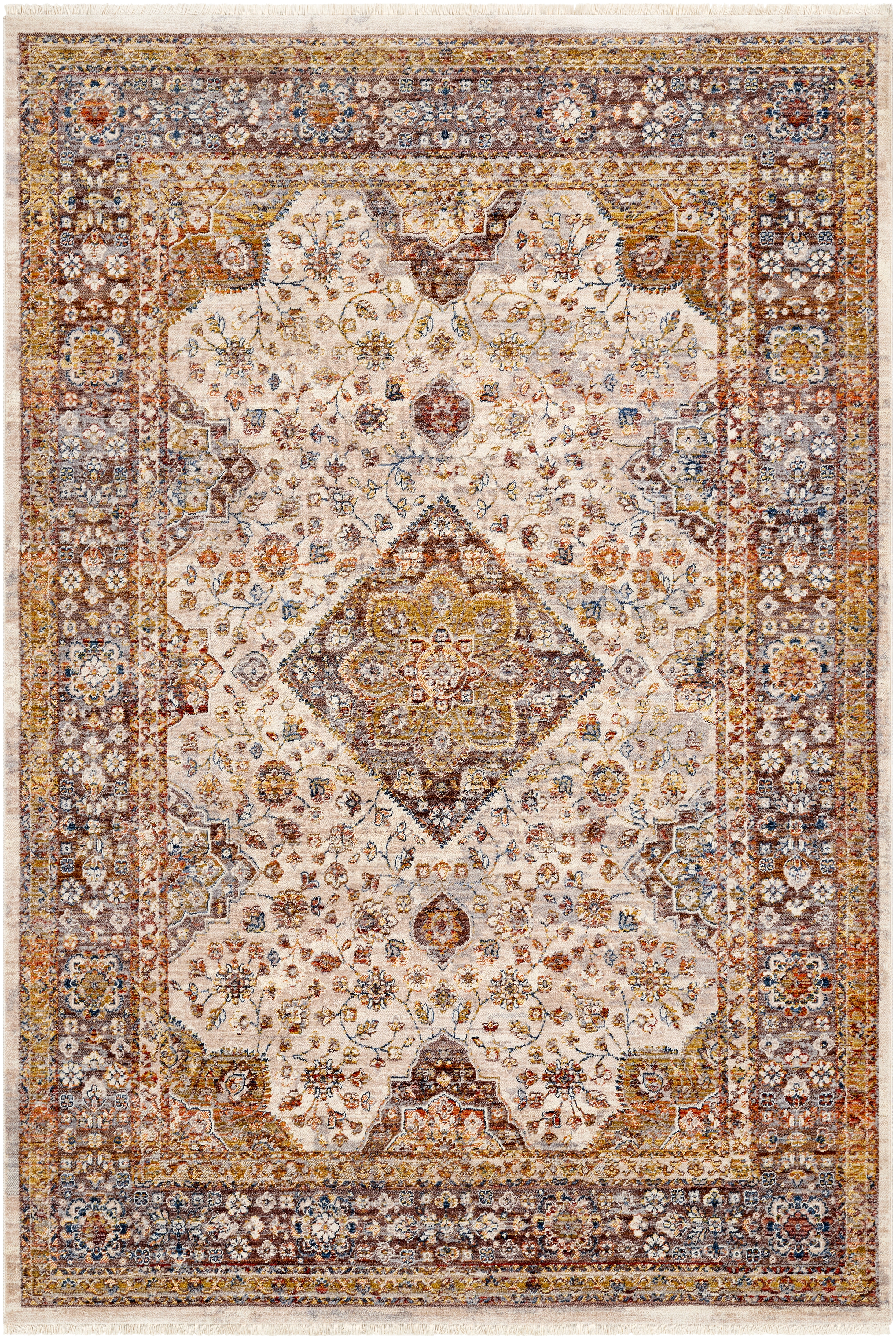 Ephesians Beige Indoor 8'10" x 13' Machine Woven Rug - Image 0
