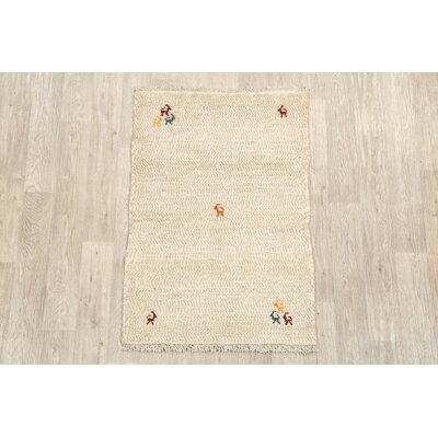 One-of-a-Kind Barbara Hand-Knotted New Age Beige 2'9" x 4' Wool Area Rug - Image 0