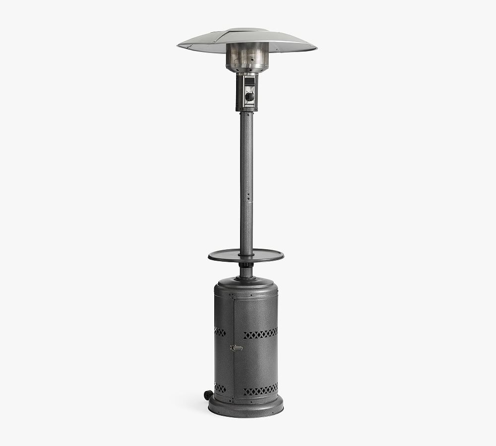 Standing Natural Gas Outdoor Heater, Silver - Image 0