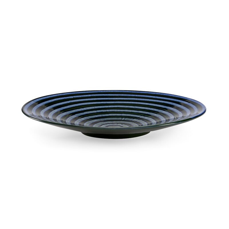 Chelsea House Swirl Ceramic Bold Decorative Plate in Blue - Image 0