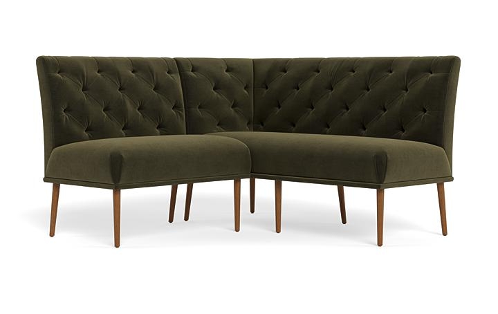 Dorian Upholstered Petite Right Banquette with Tufting Option - Image 1