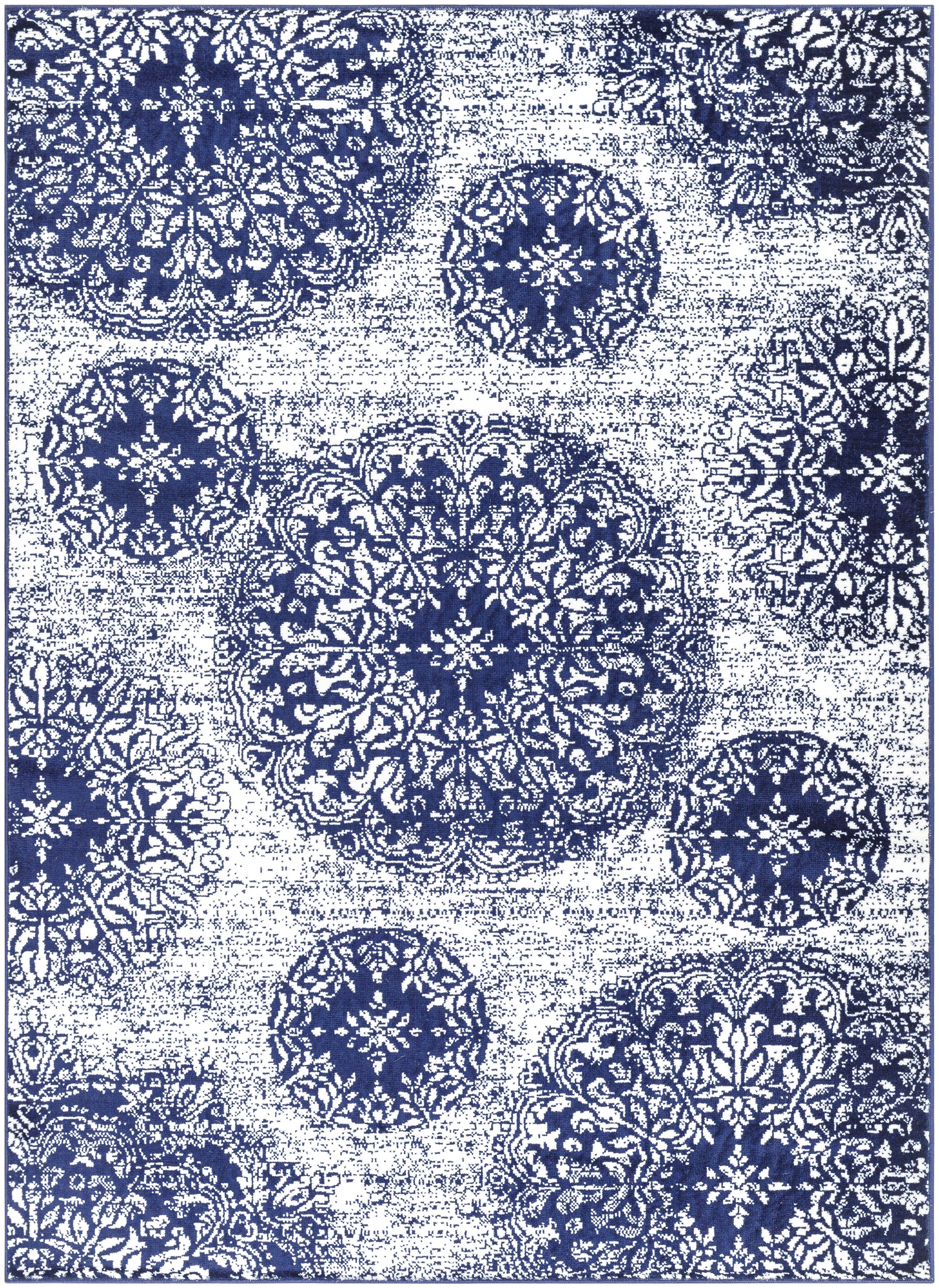 Monte Carlo Blue Indoor 8'10" x 12' Machine Woven Rug - Image 0