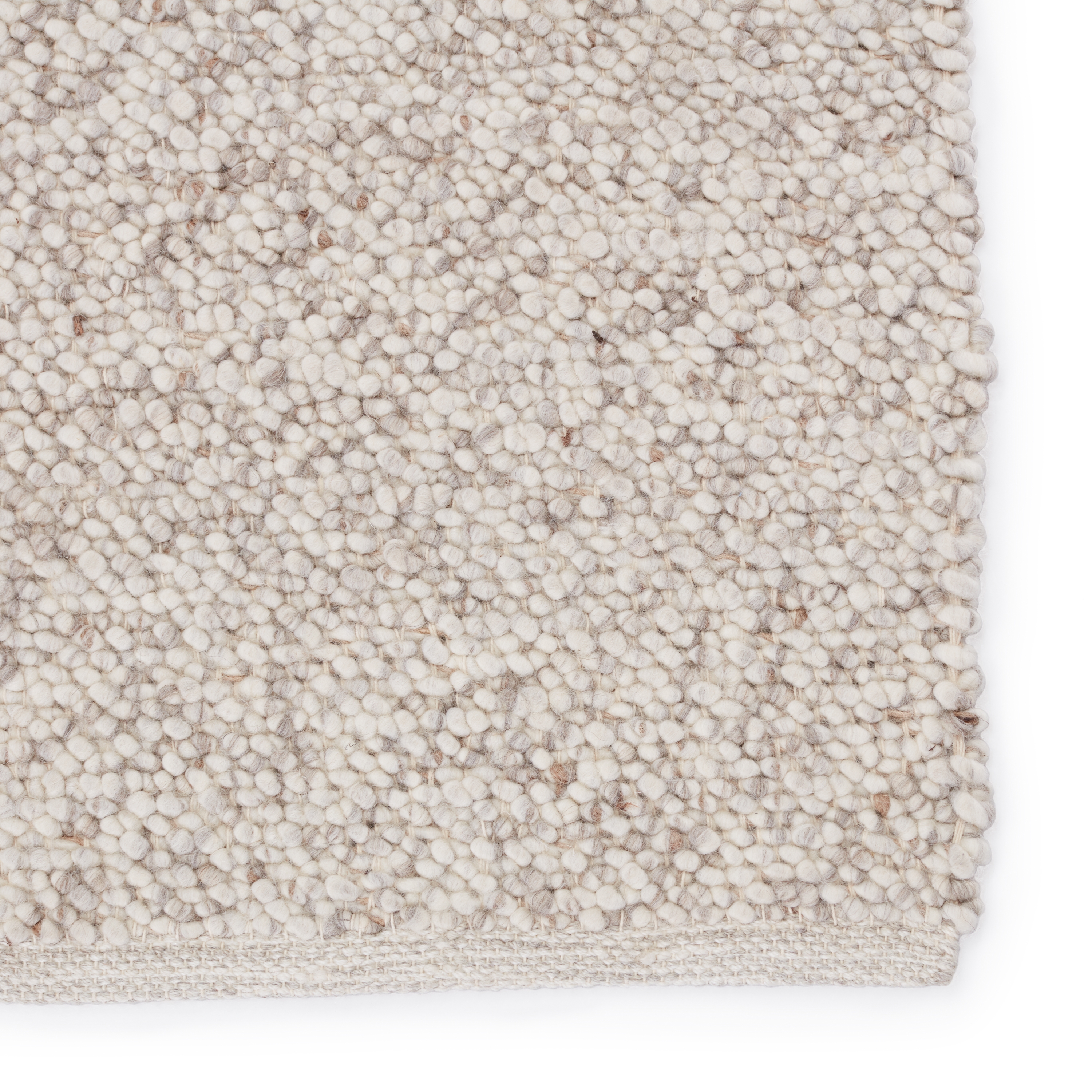 Hadren Handmade Solid White/ Light Gray Area Rug (5'X8') - Image 3