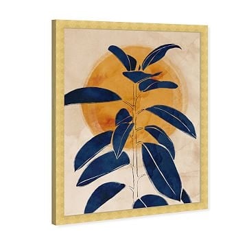 Oliver Gal 'Blue Sprout' Floral & Botanical Framed Wall Art, 16"x24" - Image 0
