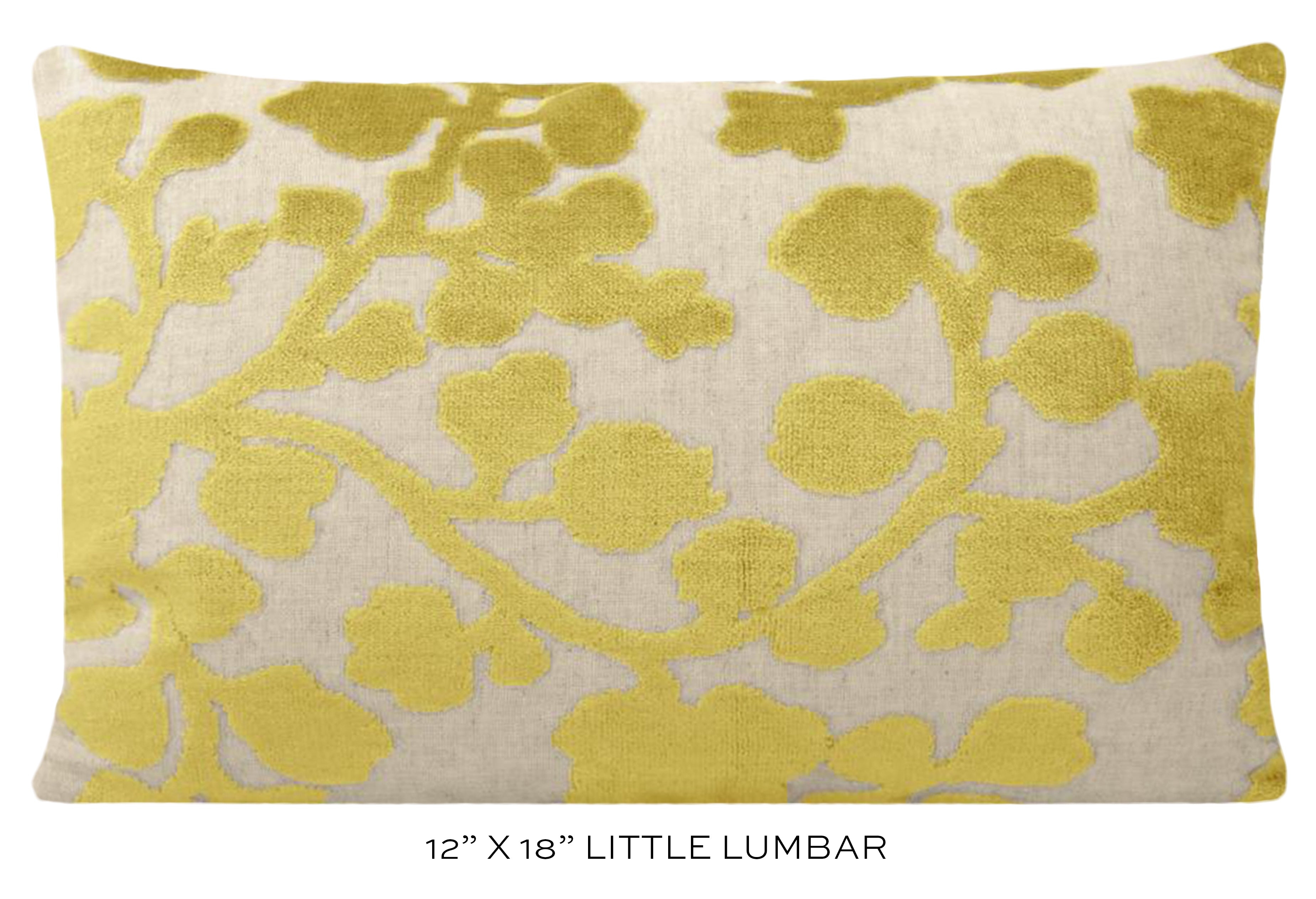 BLOSSOM CUT VELVET // CHARTREUSE - 20" X 20" - Image 3
