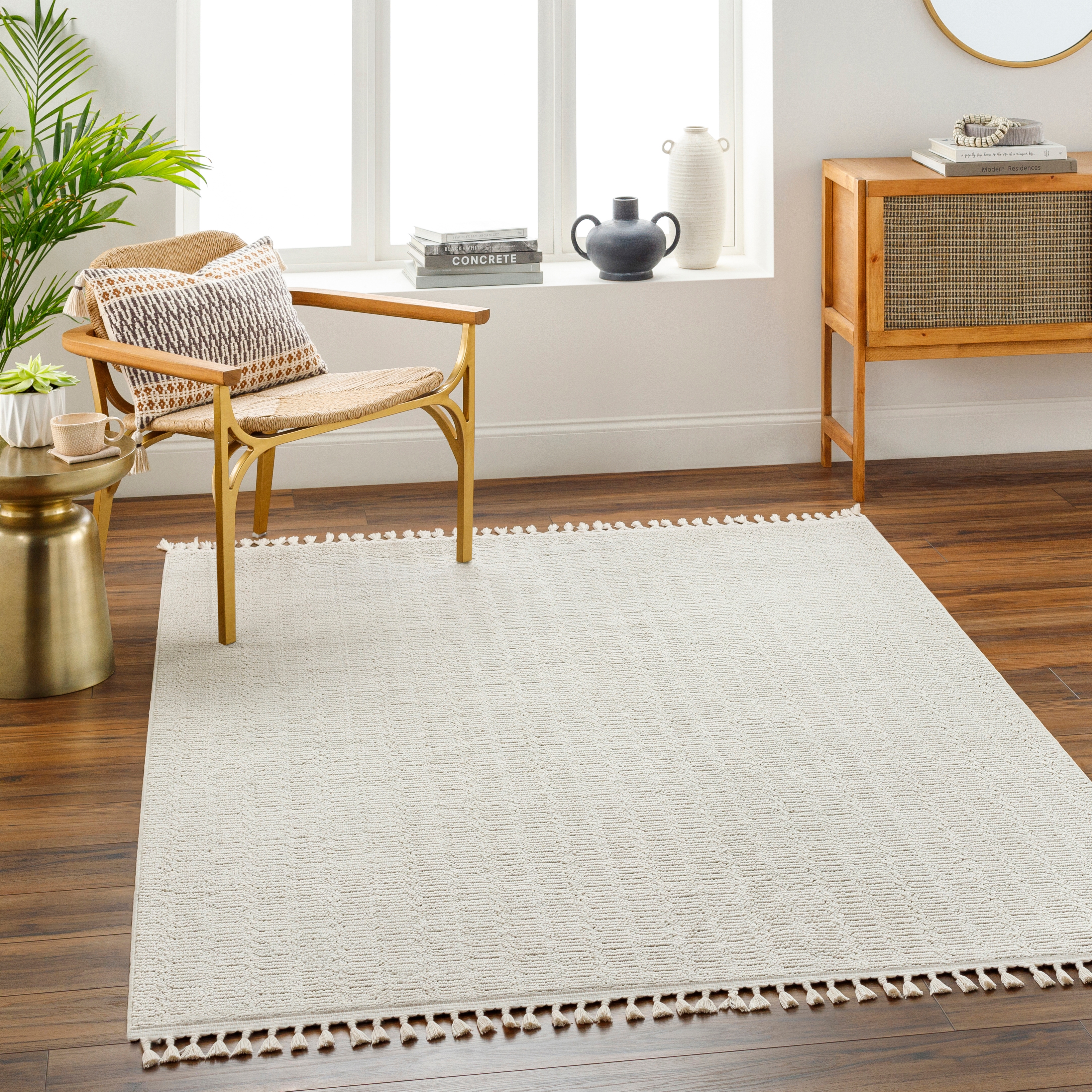 Finland Beige Indoor 9'2" x 12' Machine Woven Rug - Image 1