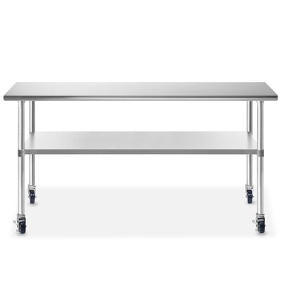 Keagan 24" W x 72" L Stainless Steel Work Table with Undershelf - Image 0