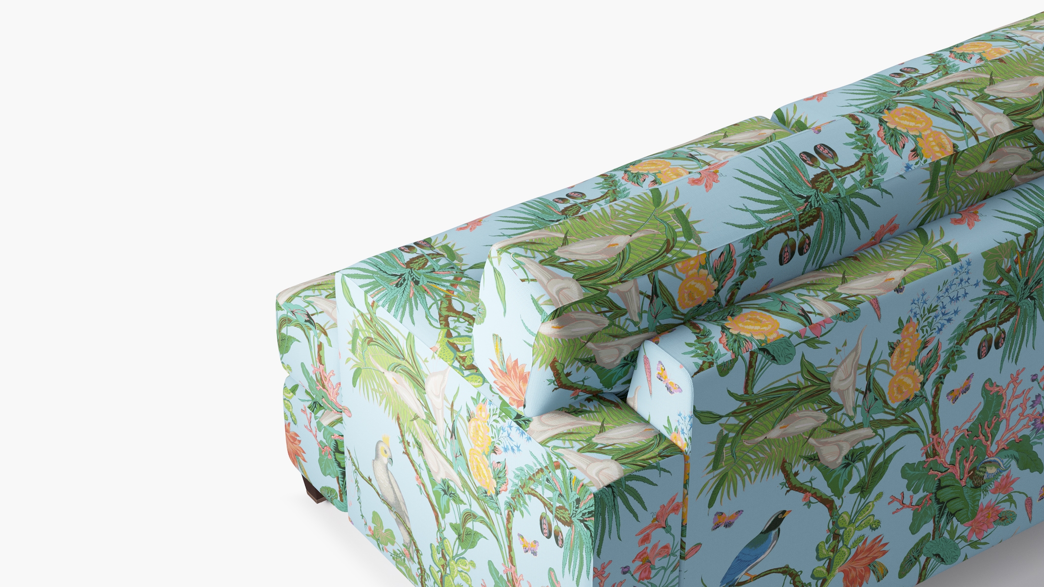 Classic Sofa, Sky Cinque Terra, Espresso with Antique Brass Caster - Image 4