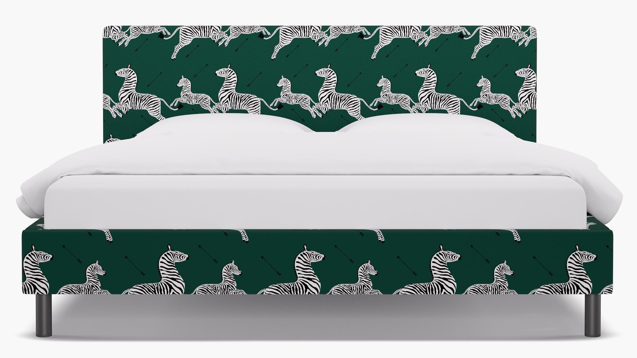 Tailored Platform Bed, Emerald Zebra, King - Image 0
