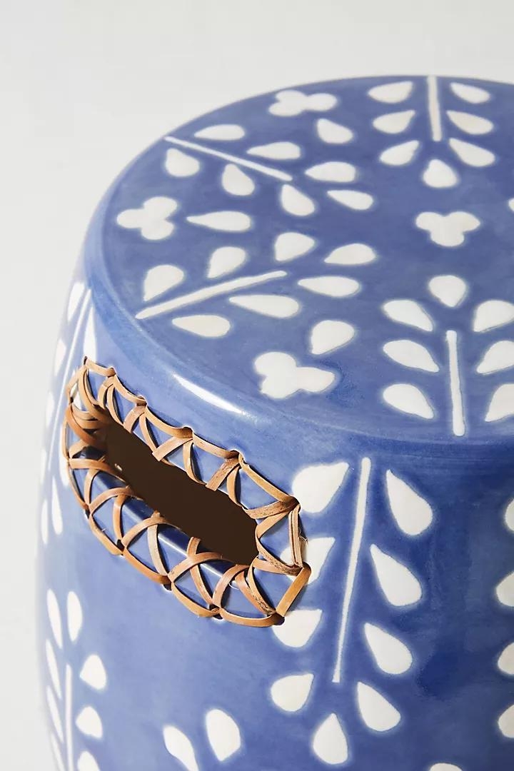 Griffin Ceramic Side Table By Anthropologie in Blue - Image 1