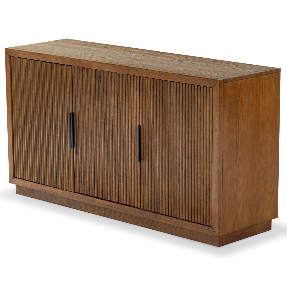 Shelbie 3 Door Reeded Sideboard - Medium Oak/Black - Image 6