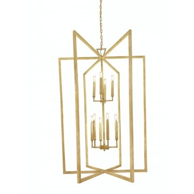 Robin 10 - Light Lantern Square / Rectangle Chandelier with Wrought Iron Accents - Image 0