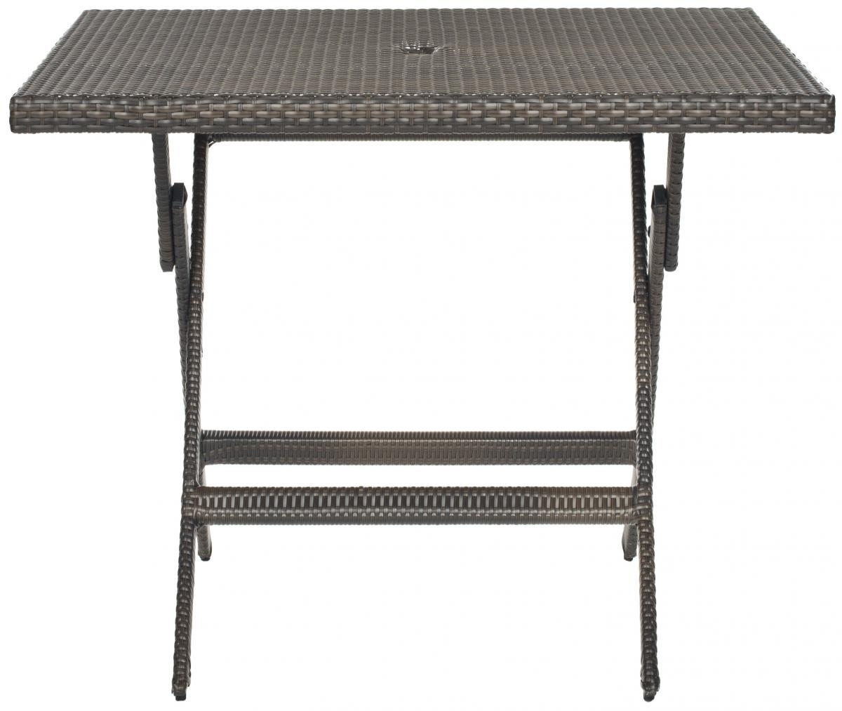 Samana Square Folding Table - Brown - Safavieh - Image 0