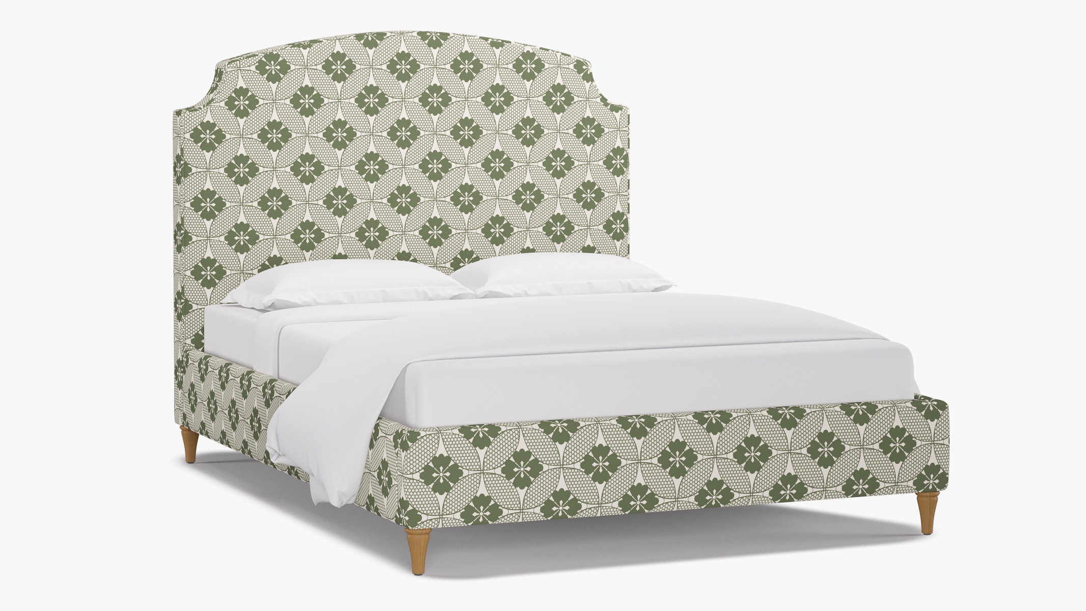 Cove Bed, Sage Solaire, Natural Decorative Tapered Leg, Twin - Image 1