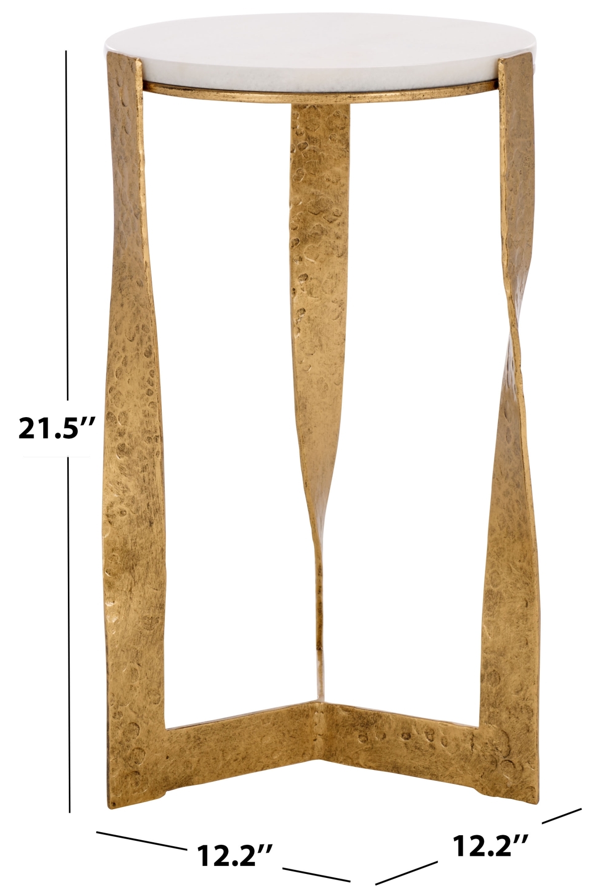 Raynie Metal Accent Table - Brass/White - Image 6