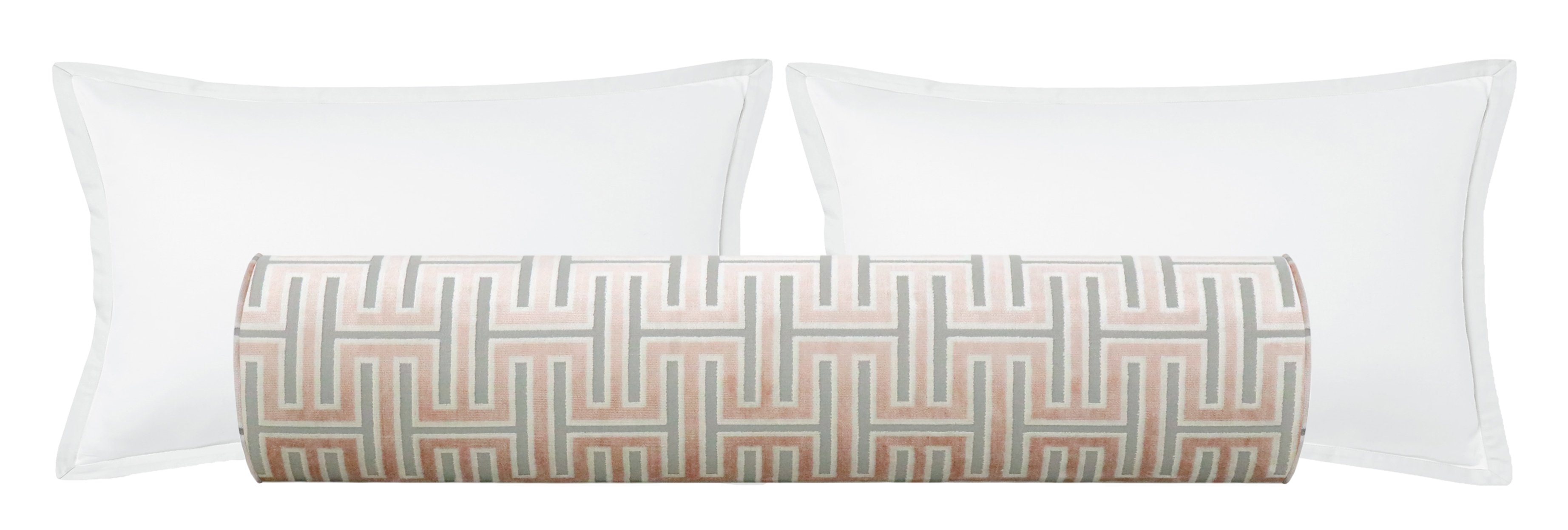 THE BOLSTER :: GRECIAN CUT VELVET // BLUSH - TWIN // 9" X 24" - Image 0