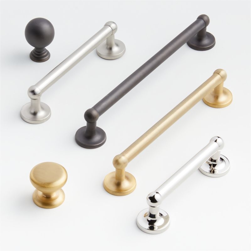 Classic Round Brushed Brass Cabinet Knob - Image 1
